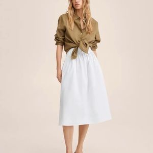 White midi skirt from Mango